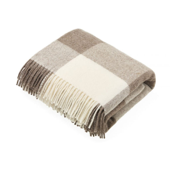New Natural Collection - Block Check Brown - Pure New Wool