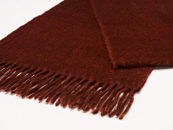 Luxury Plain Dark Rust Scarf