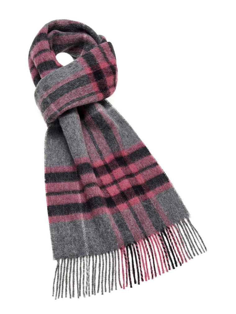 Westminster Gray/Pink Scarf - Merino Lambswool - Made in England