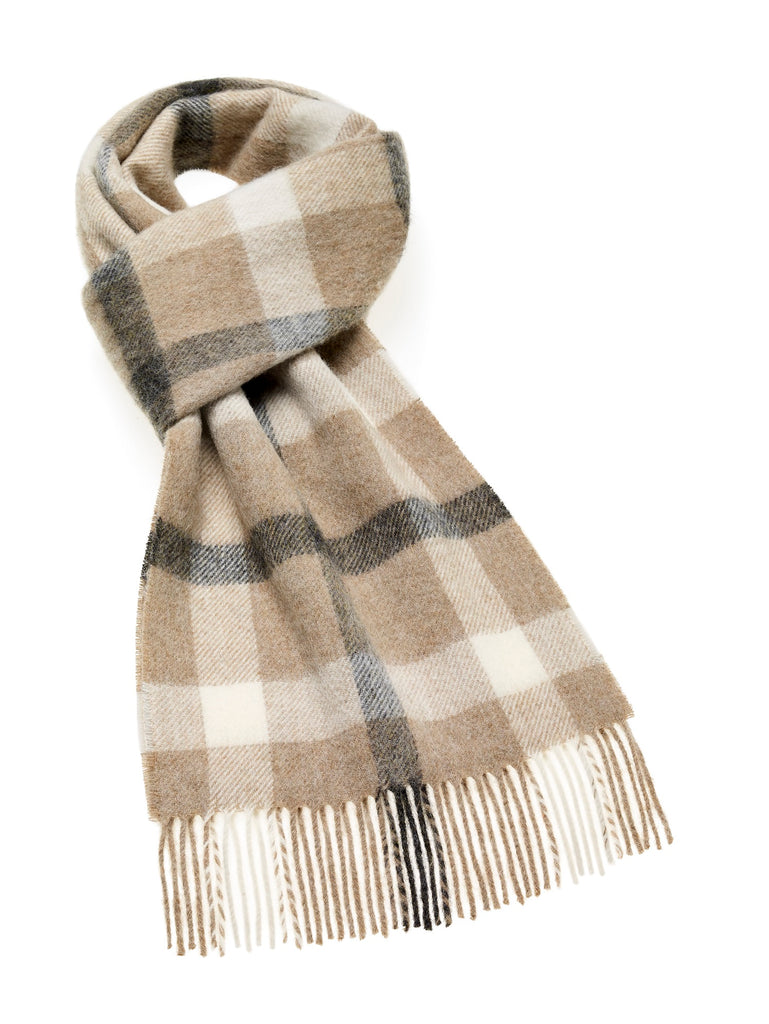 Blyth Natural Scarf - Merino Lambswool - Made in England