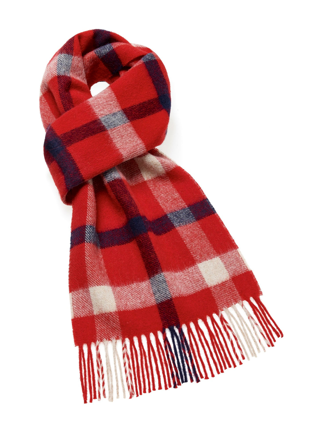 Blyth Red Scarf - Merino Lambswool - Made in England