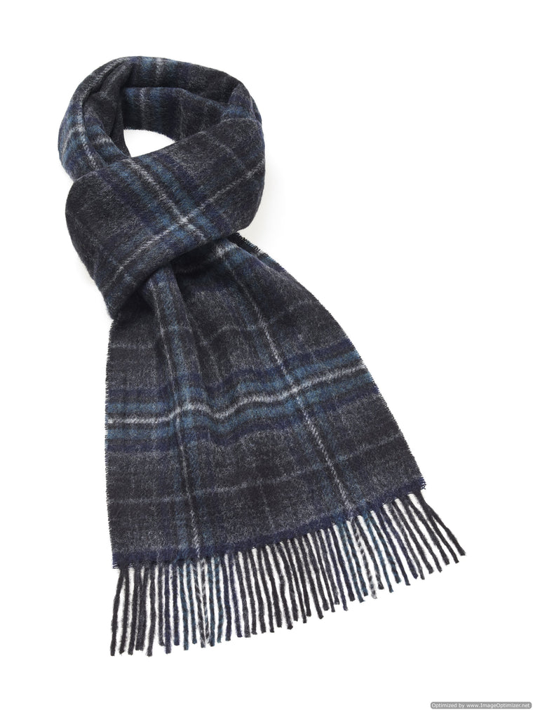 Ely Gray Scarf - Merino Lambswool - Made in England