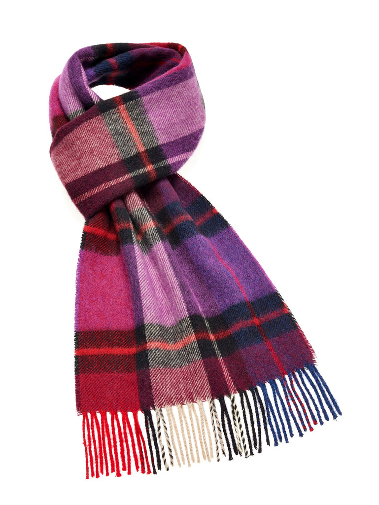Madison Mulberry Scarf, Merino Lambswool, Made in England
