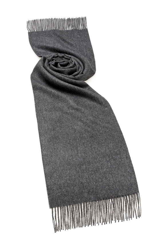 charcoal gray blanket scarf shawl made from alpaca by bronte moon