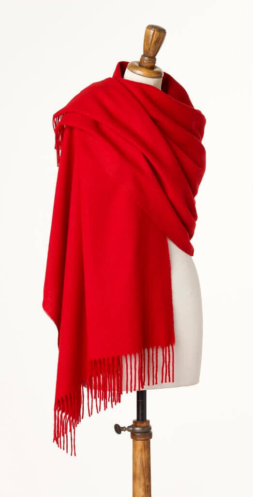 Blanket Scarf - Shawl - Stole - Wrap - Plain Luxury Scarlet