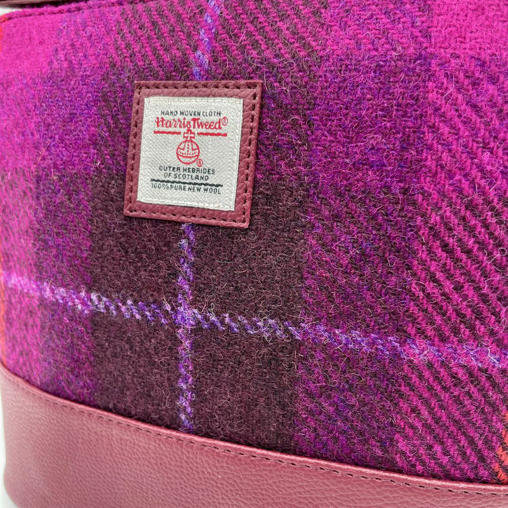 Harris Tweed - Square Shoulder Bag - Purple Check