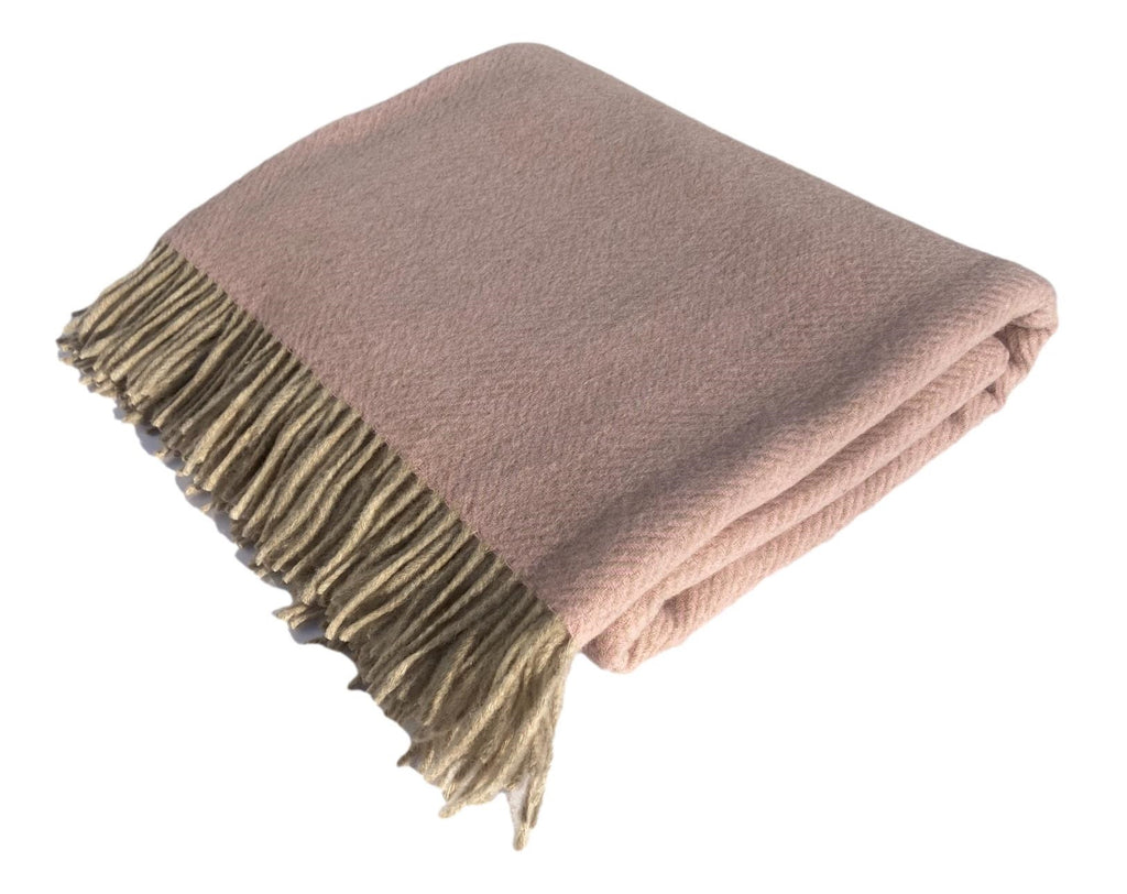 Herringbone Collection - Merino Lambswool Throw Blanket - Made in England