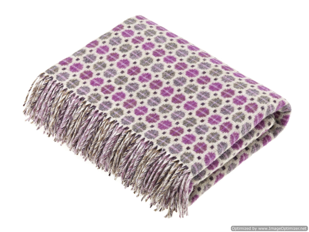 Merino Lambswool Throw Blanket - Milan Range - Made in England - Bronte Moon