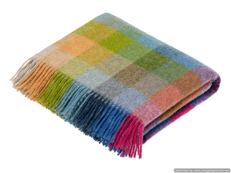 Shetland Quality - Pure New Wool - Harlequin - Tutti Frutti - Throw Blanket