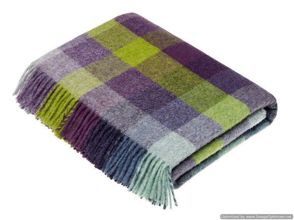 Shetland Quality - Pure New Wool - Harlequin - Blackcurrant - Throw Blanket