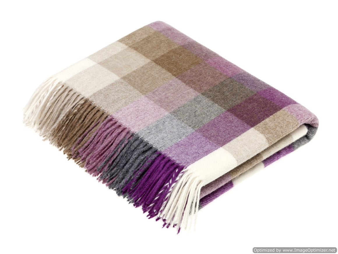 Merino Lambswool Throw Blanket - Harlequin Collection - Made in England - Bronte by Moon