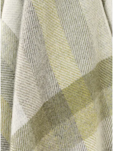 Shetland Pure New Wool - Woodale Olive - Throw Blanket - Bronte by Moon