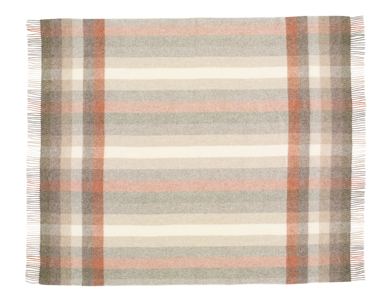 Shetland Pure New Wool - Woodale Blush - Throw Blanket - Bronte by Moon