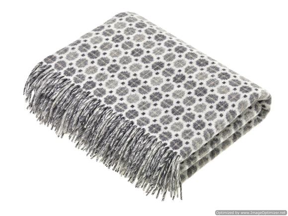 Merino Lambswool Throw Blanket - Milan - Gray, Made in England