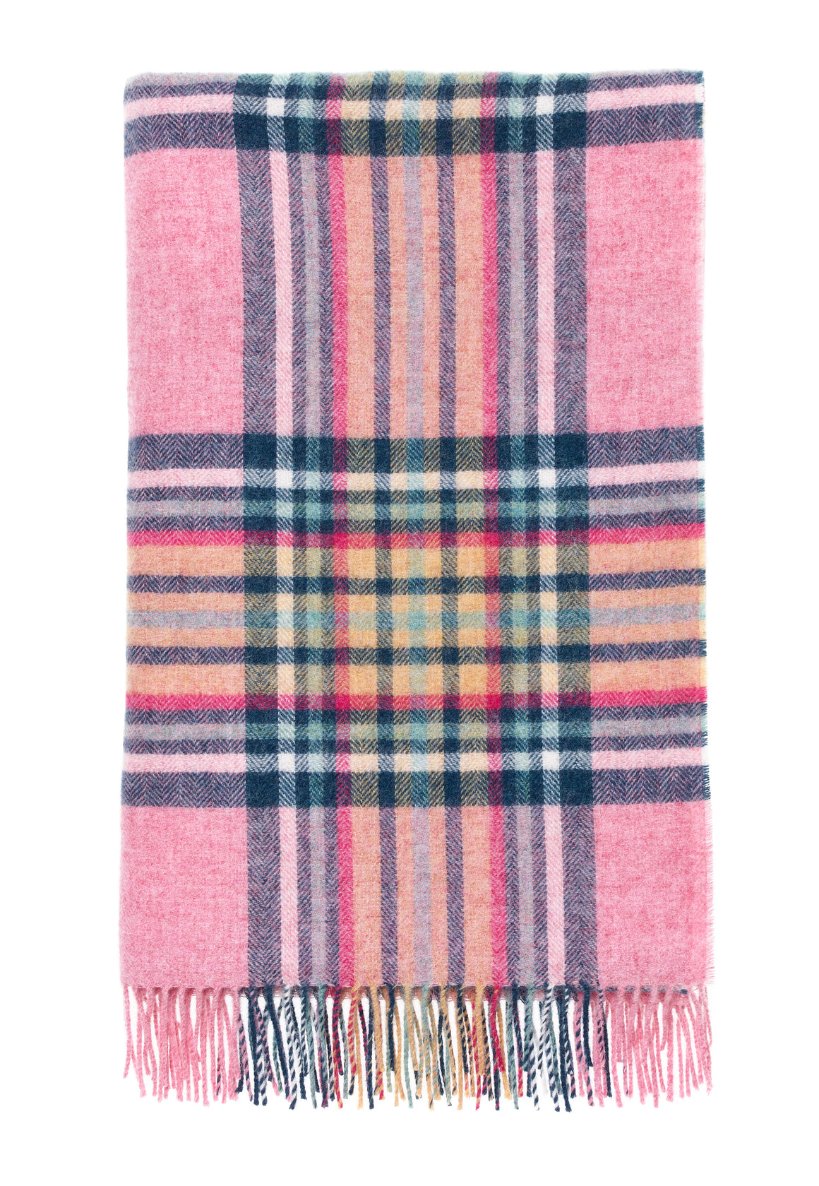 Shetland Pure New Wool - St. Ives Pink - Throw Blanket - Bronte by Moon