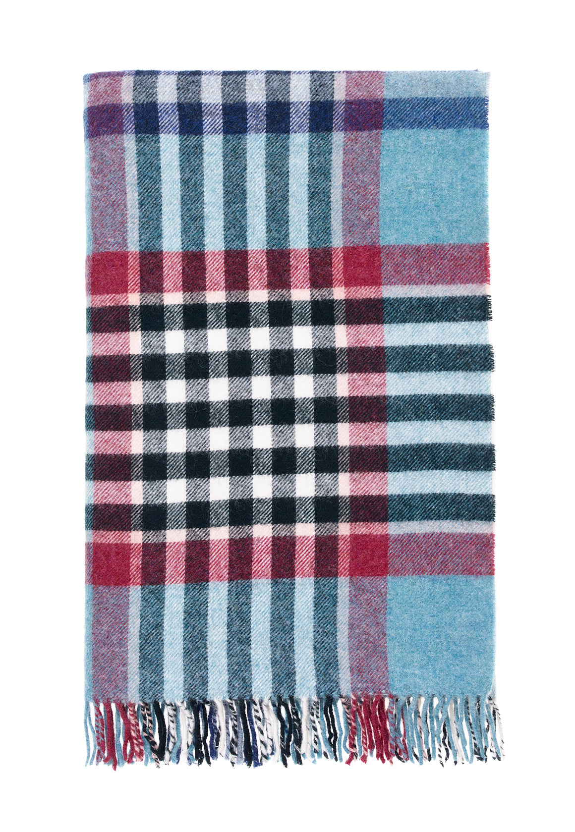 Shetland Pure New Wool - Chesil Teal - Throw Blanket - Bronte by Moon