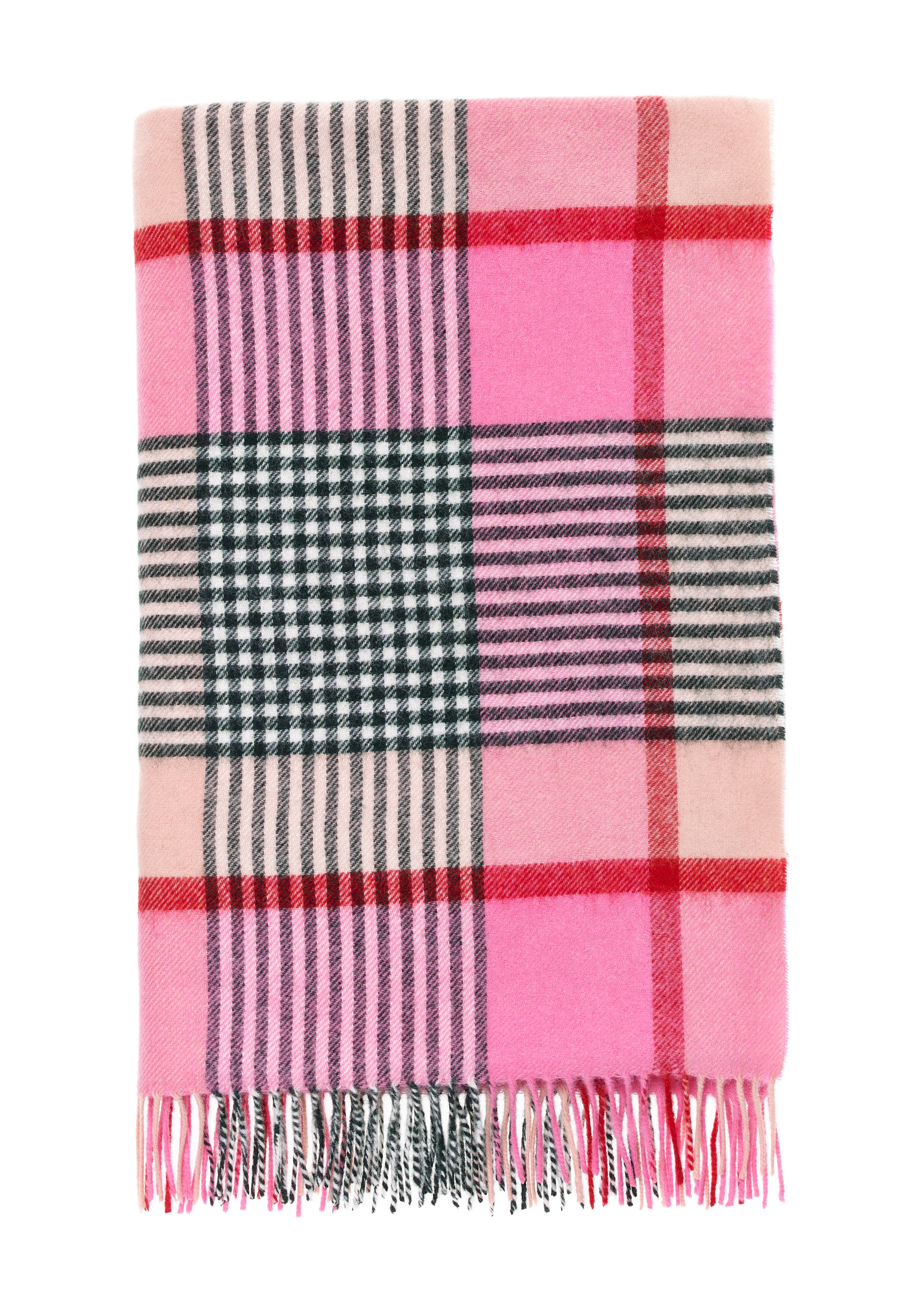 Shetland Pure New Wool Thorpeness Fuschia Throw Blanket Bronte b