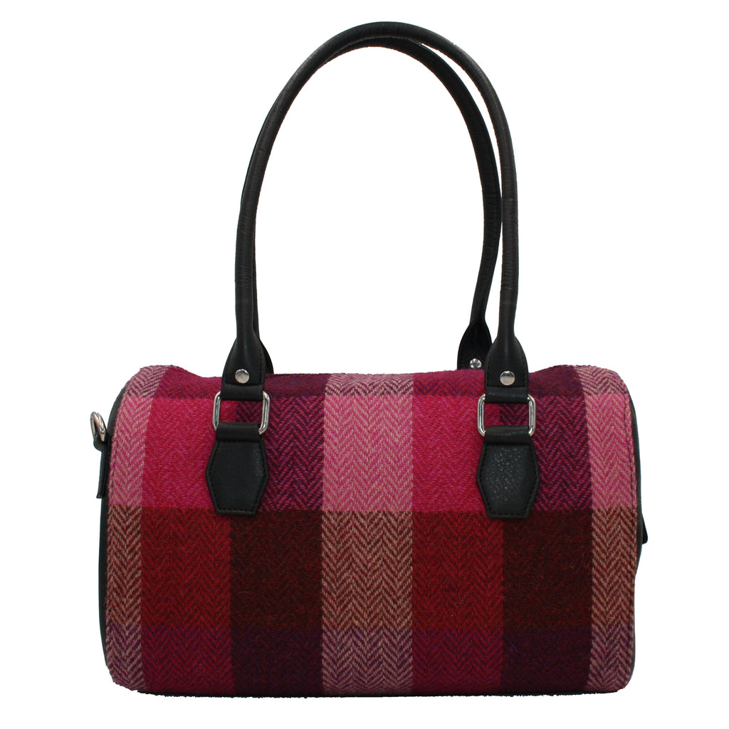 Harris Tweed - Handbag - Bowling Bag - Pink Squares