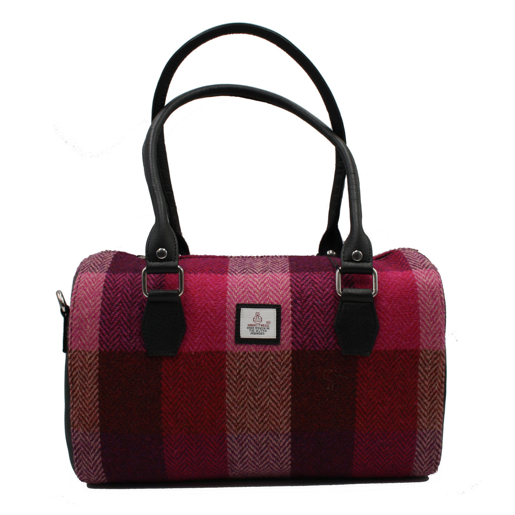 Harris Tweed - Handbag - Bowling Bag - Pink Squares