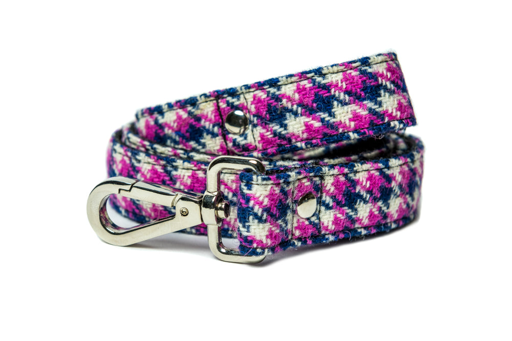 Harris Tweed - Dog Lead - Pink Hound